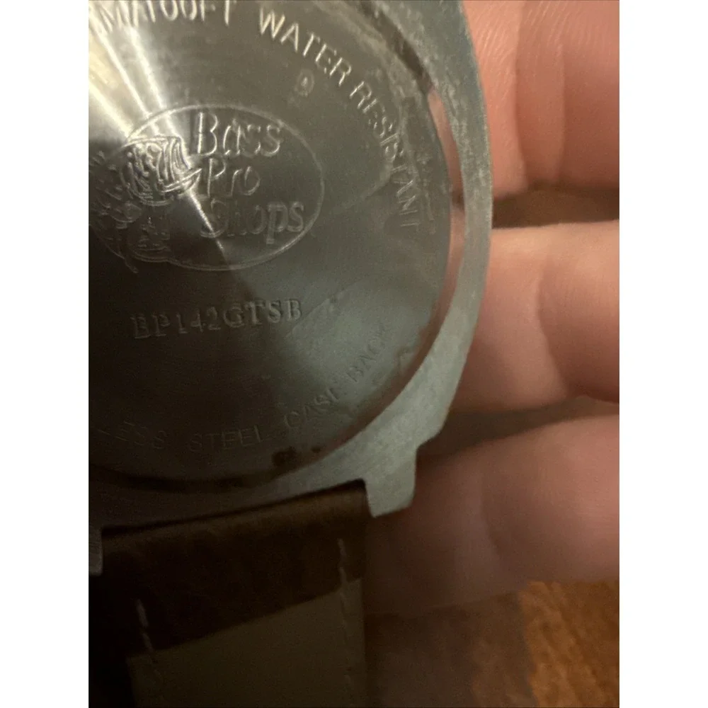 Bass Pro Shops Men's Quartz Watch 3ATM Water‎ Resistant Brown Leather Strap